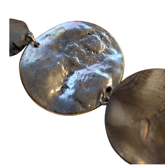 Lydell N.Y.C. Silver Tone Rutilated Quartz Shell Disk Rolo 18" Chain Necklace - Picture 12 of 16